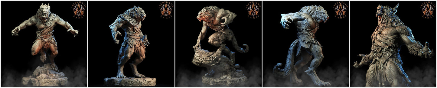3D Printed Archvillain Games Moonbiten - Werewolves 28mm 32mm D&D - 3D Printing Boss 