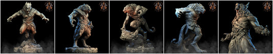 3D Printed Archvillain Games Moonbiten - Werewolves 28mm 32mm D&D - 3D Printing Boss 