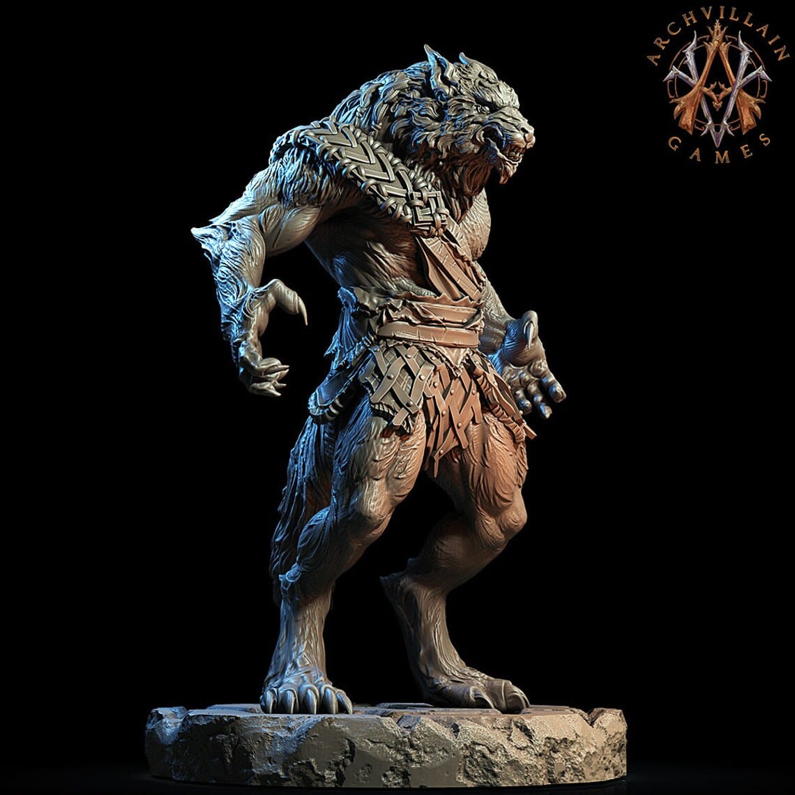3D Printed Archvillain Games Moonbiten - Werewolves 28mm 32mm D&D - 3D Printing Boss 