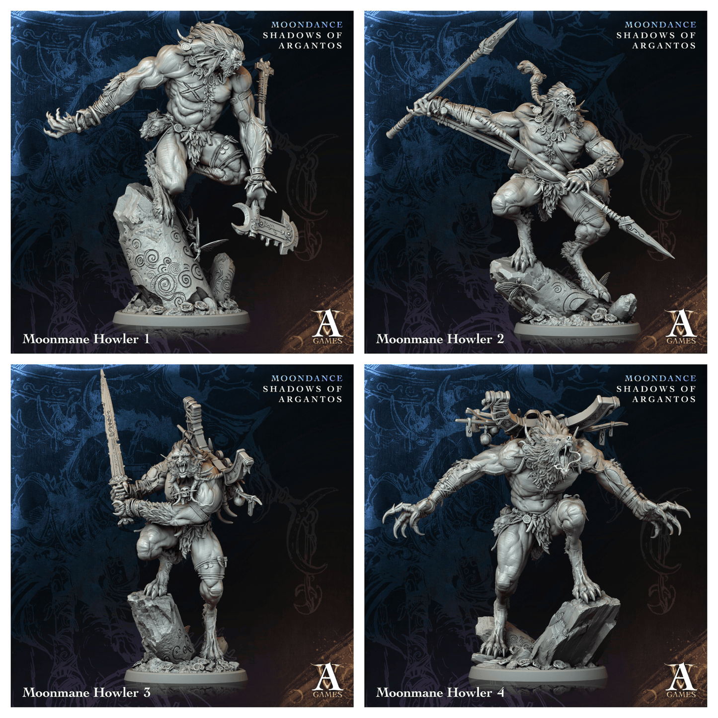 3D Printed Archvillain Games Moonmane Howler Moondance - Shadows of Argantos 28 32mm D&D - 3D Printing Boss 