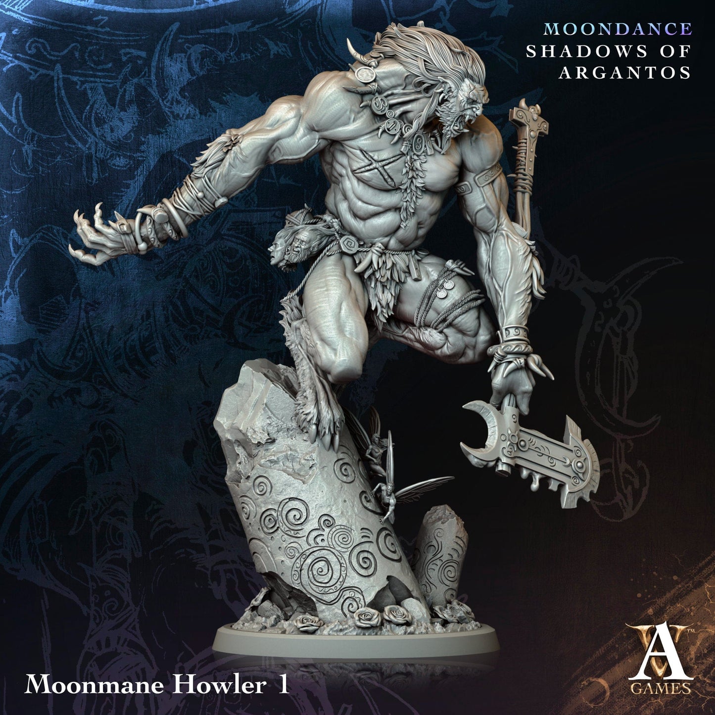 3D Printed Archvillain Games Moonmane Howler Moondance - Shadows of Argantos 28 32mm D&D - 3D Printing Boss 