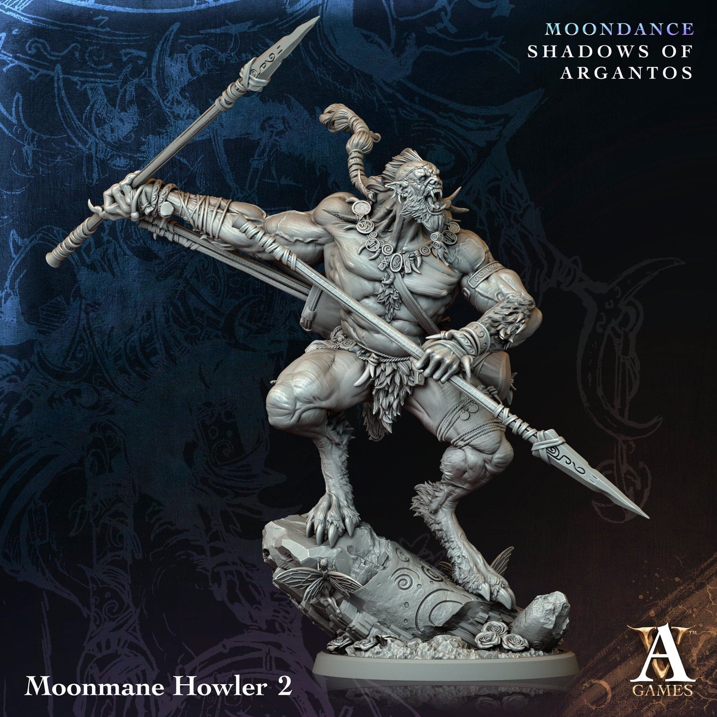 3D Printed Archvillain Games Moonmane Howler Moondance - Shadows of Argantos 28 32mm D&D - 3D Printing Boss 