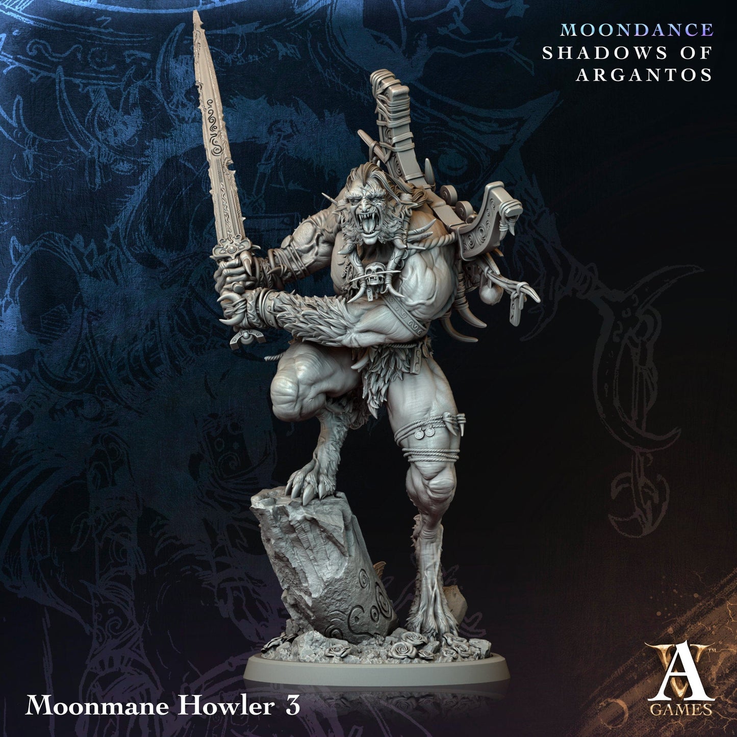 3D Printed Archvillain Games Moonmane Howler Moondance - Shadows of Argantos 28 32mm D&D - 3D Printing Boss 