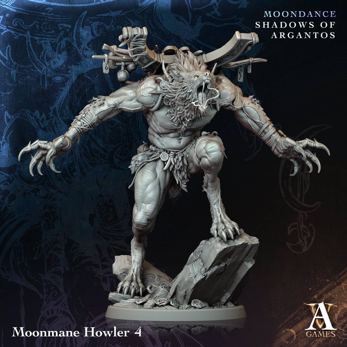 3D Printed Archvillain Games Moonmane Howler Moondance - Shadows of Argantos 28 32mm D&D - 3D Printing Boss 