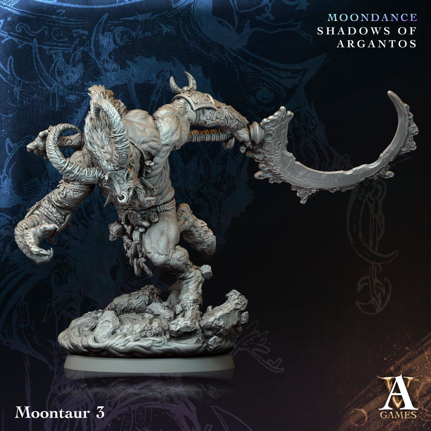 3D Printed Archvillain Games Moontaur Moondance - Shadows of Argantos 28 32mm D&D - 3D Printing Boss 