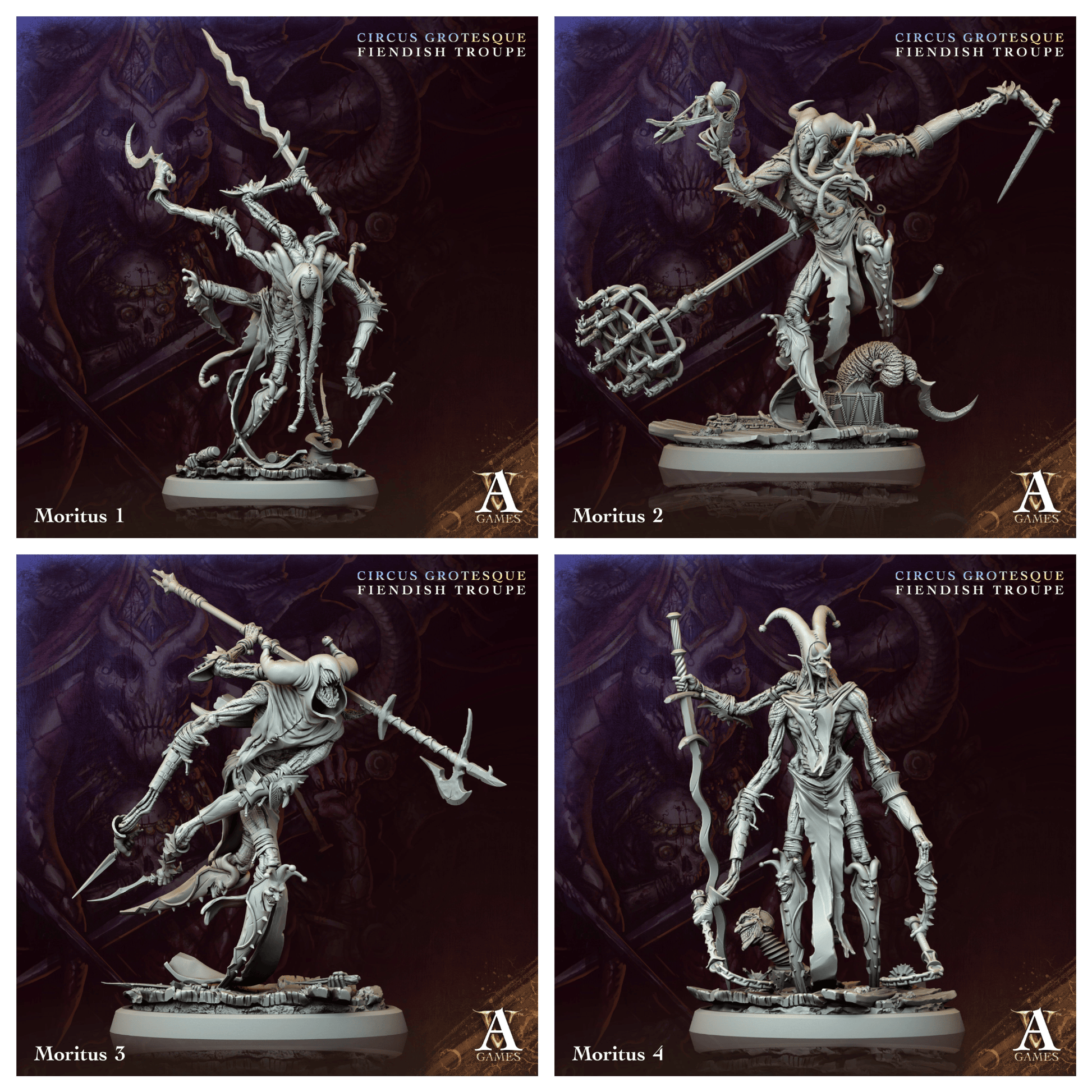 3D Printed Archvillain Games Moritus Circus Grotesque Fiendish Troupe 28 32mm D&D - 3D Printing Boss 