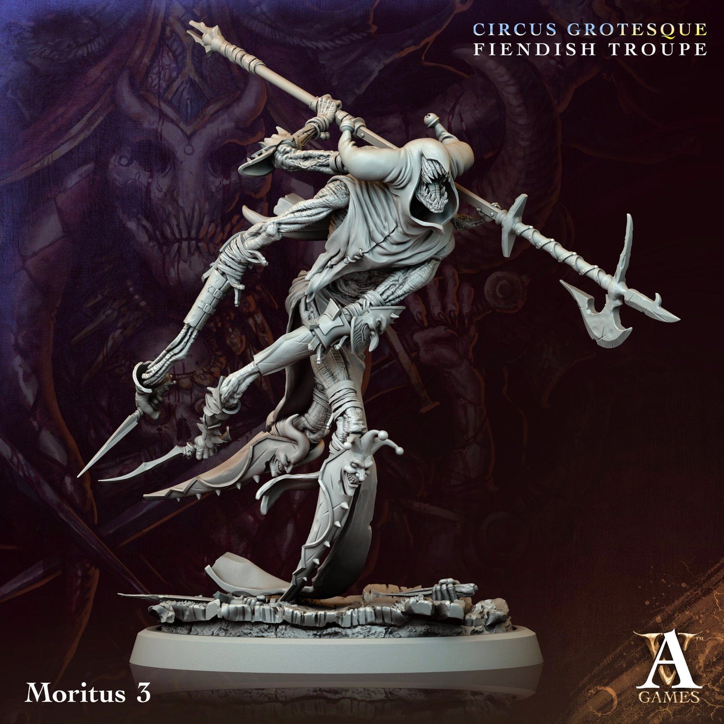 3D Printed Archvillain Games Moritus Circus Grotesque Fiendish Troupe 28 32mm D&D - 3D Printing Boss 