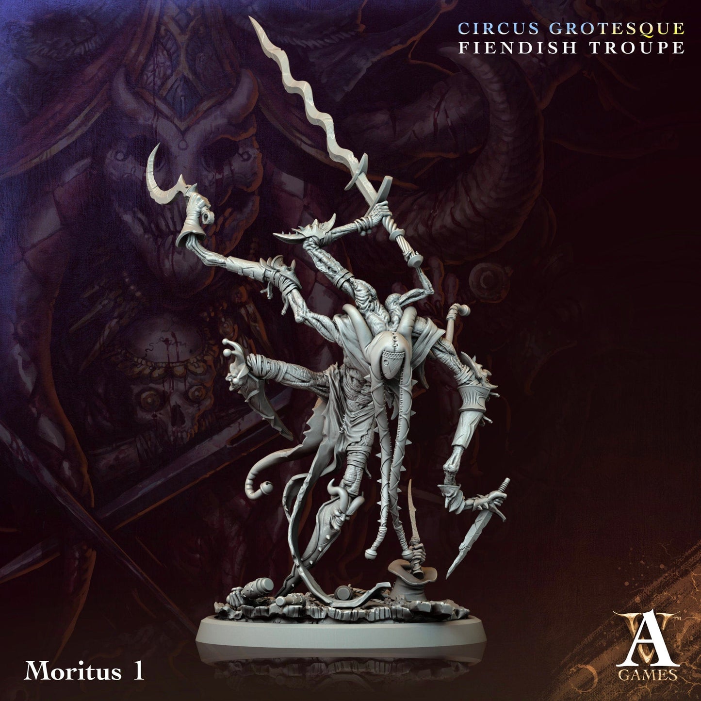 3D Printed Archvillain Games Moritus Circus Grotesque Fiendish Troupe 28 32mm D&D - 3D Printing Boss 