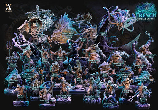 3D Printed Archvillain Games Morlock Predator The Trench Abyssal Depths 28 32mm D&D - 3D Printing Boss 