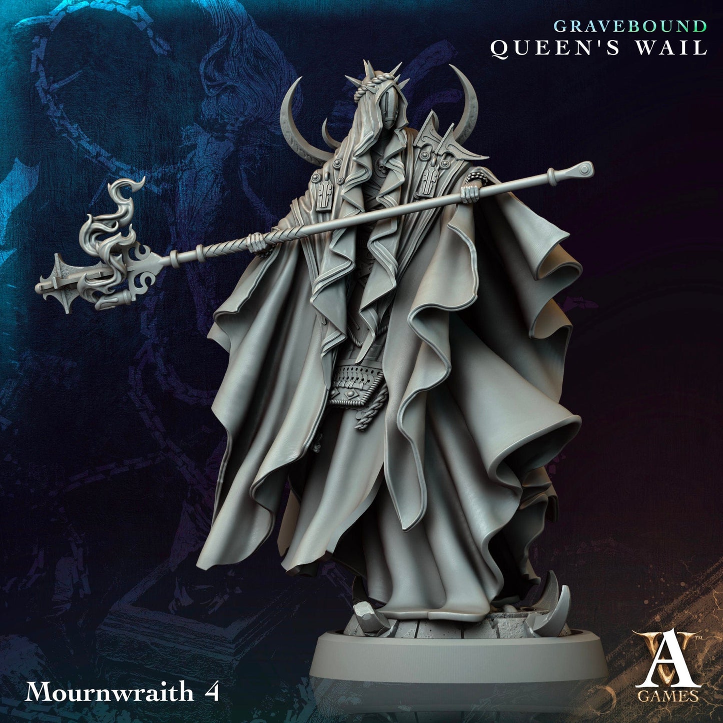 3D Printed Archvillain Games Mournwraith Gravebound Queen's Wail 28 32mm D&D - 3D Printing Boss 