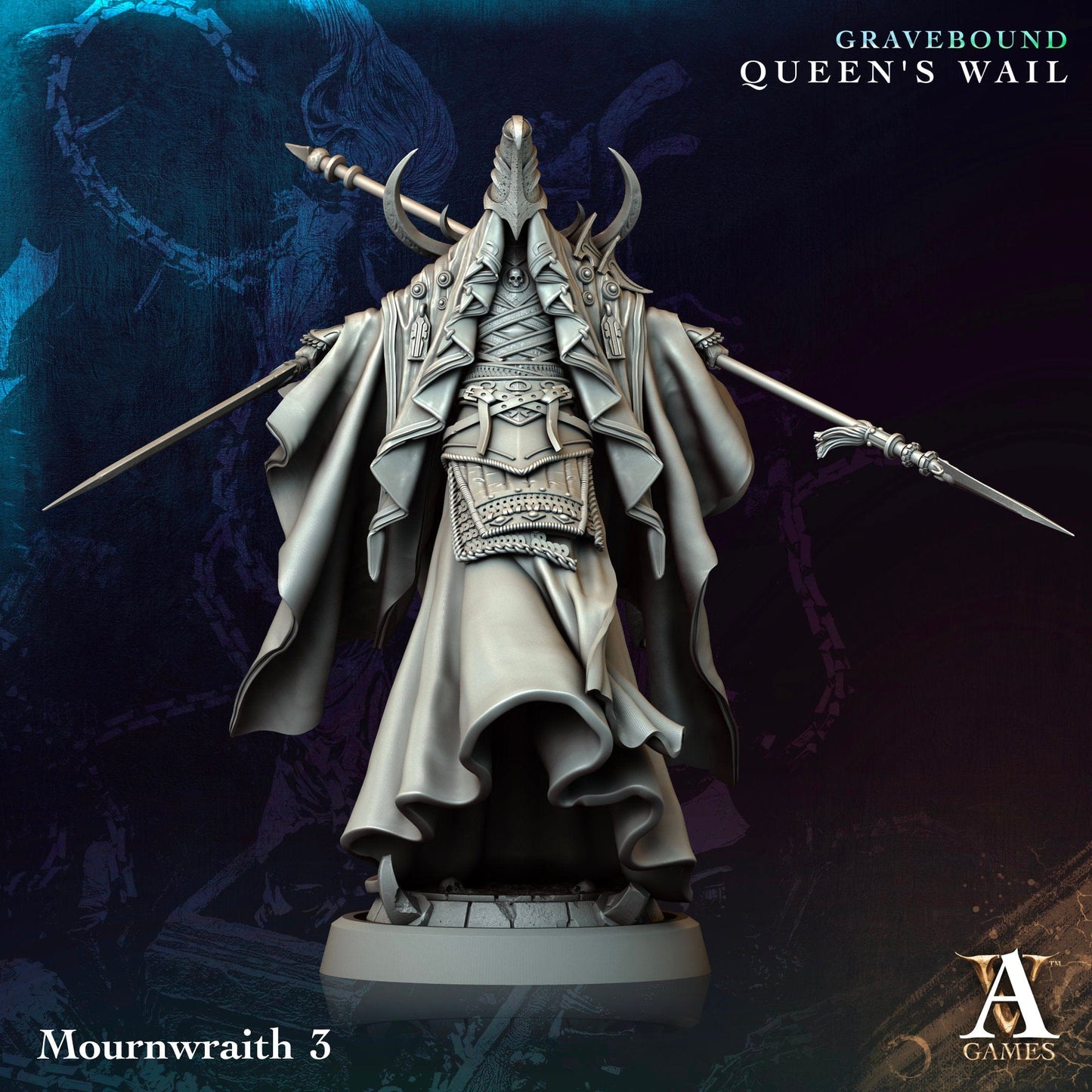 3D Printed Archvillain Games Mournwraith Gravebound Queen's Wail 28 32mm D&D - 3D Printing Boss 