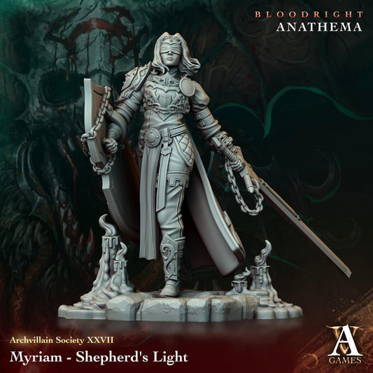 3D Printed Archvillain Games Myriam - Shepherd's Light Archvillain Society Vol. XXVIII 28 32mm D&D - 3D Printing Boss 