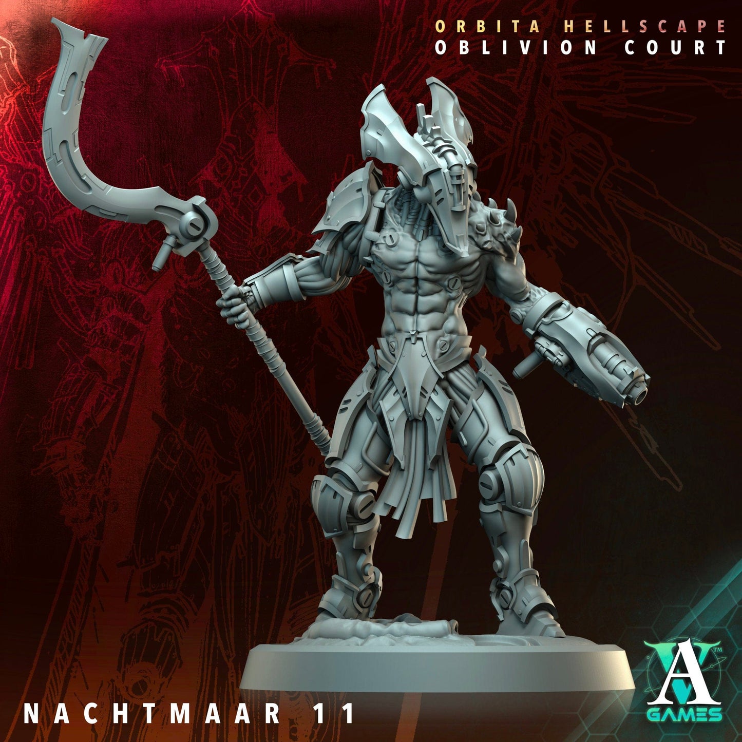 3D Printed Archvillain Games Nachtmaar Orbita Hellscape Oblivion Court 28 32mm D&D - 3D Printing Boss 