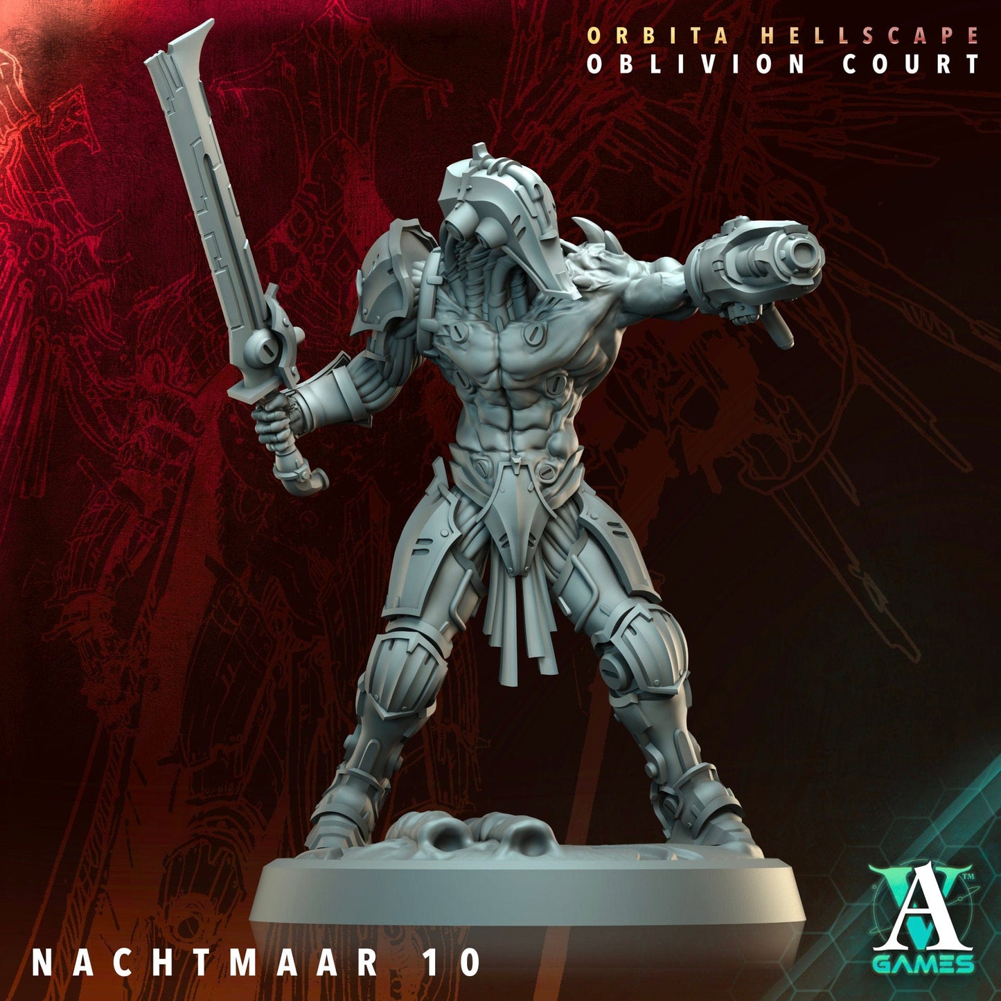 3D Printed Archvillain Games Nachtmaar Orbita Hellscape Oblivion Court 28 32mm D&D - 3D Printing Boss 