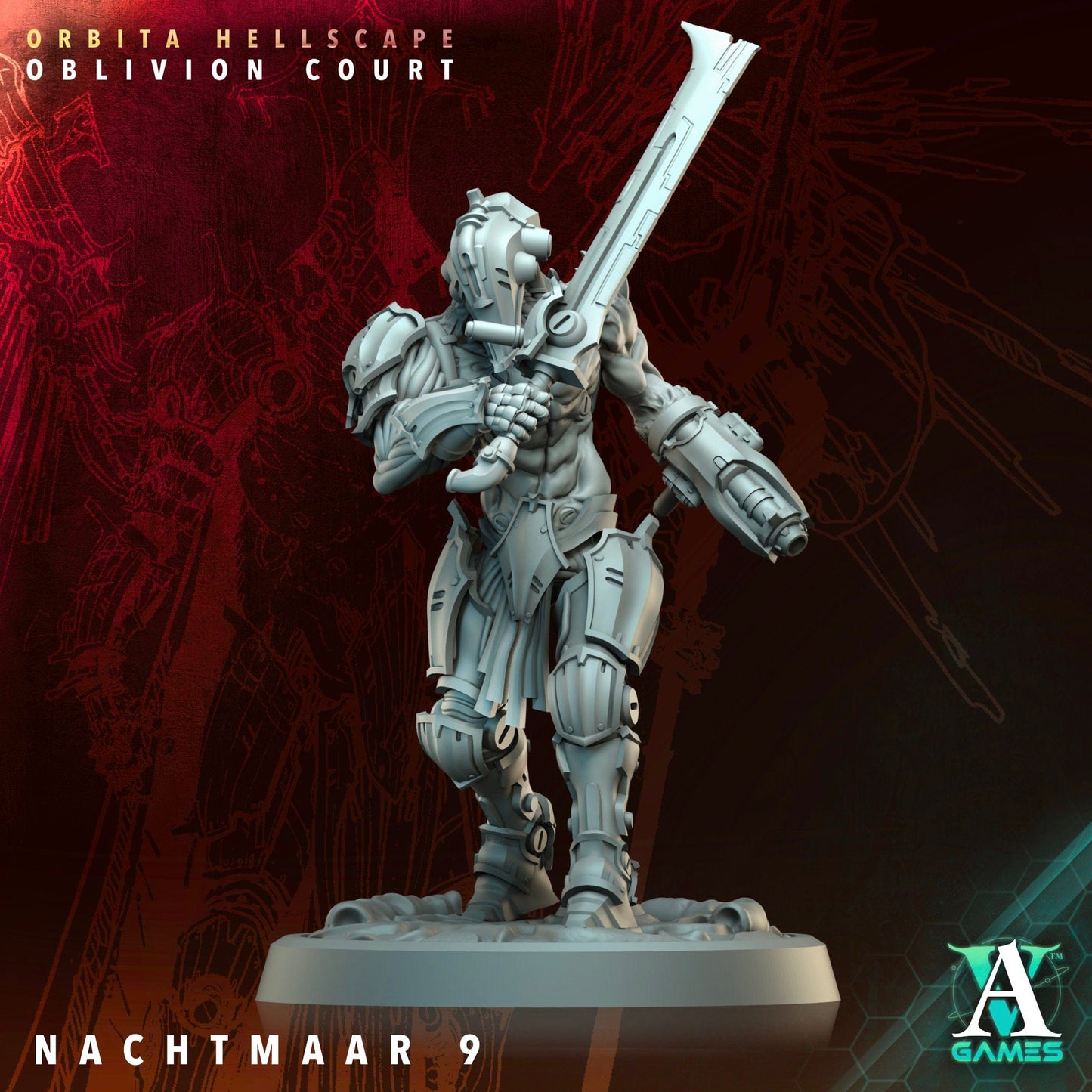 3D Printed Archvillain Games Nachtmaar Orbita Hellscape Oblivion Court 28 32mm D&D - 3D Printing Boss 