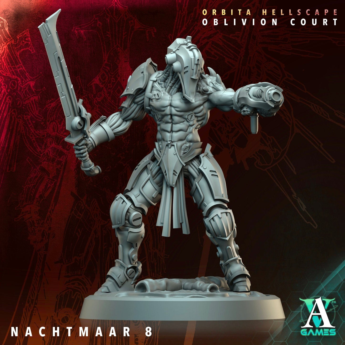 3D Printed Archvillain Games Nachtmaar Orbita Hellscape Oblivion Court 28 32mm D&D - 3D Printing Boss 