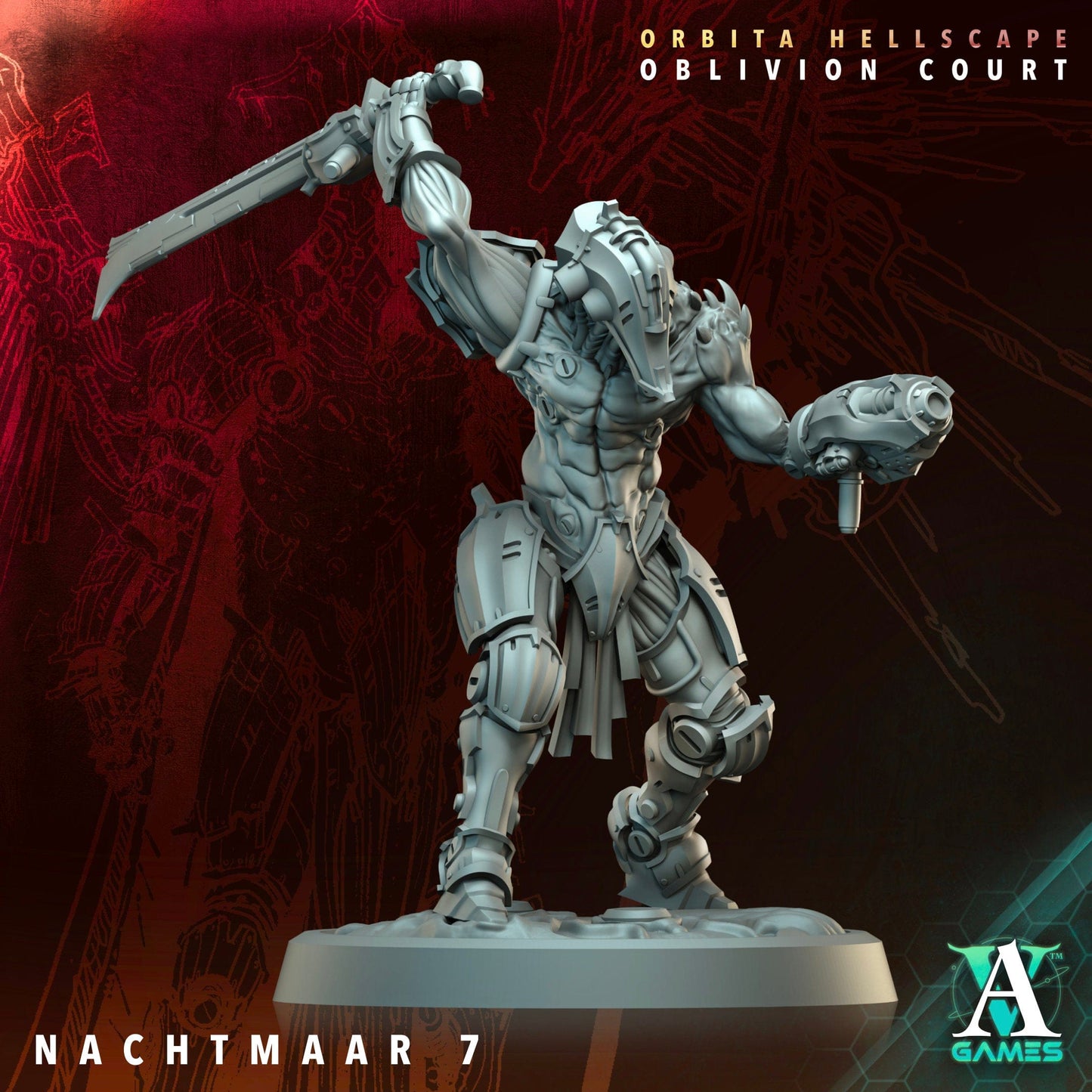 3D Printed Archvillain Games Nachtmaar Orbita Hellscape Oblivion Court 28 32mm D&D - 3D Printing Boss 