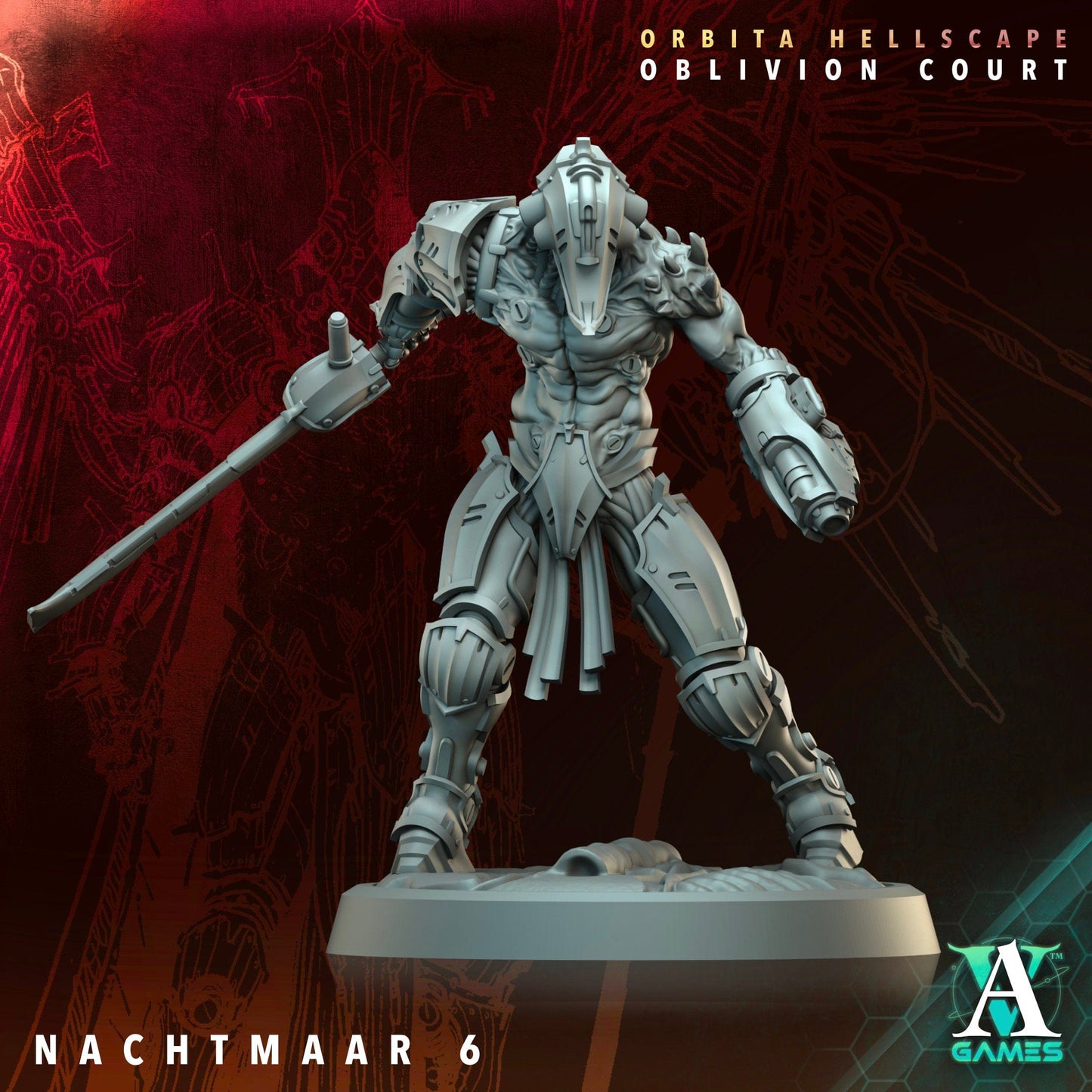 3D Printed Archvillain Games Nachtmaar Orbita Hellscape Oblivion Court 28 32mm D&D - 3D Printing Boss 