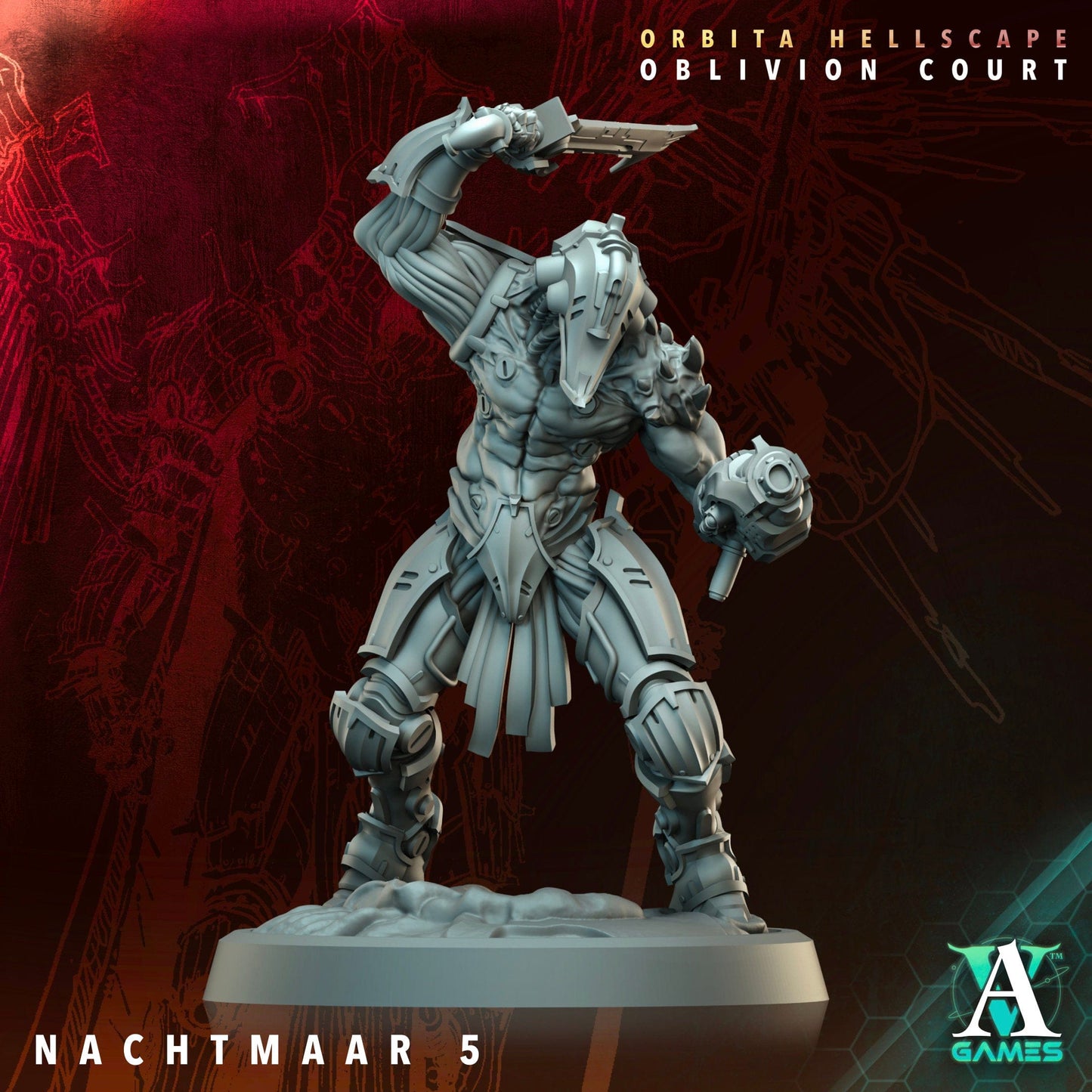 3D Printed Archvillain Games Nachtmaar Orbita Hellscape Oblivion Court 28 32mm D&D - 3D Printing Boss 