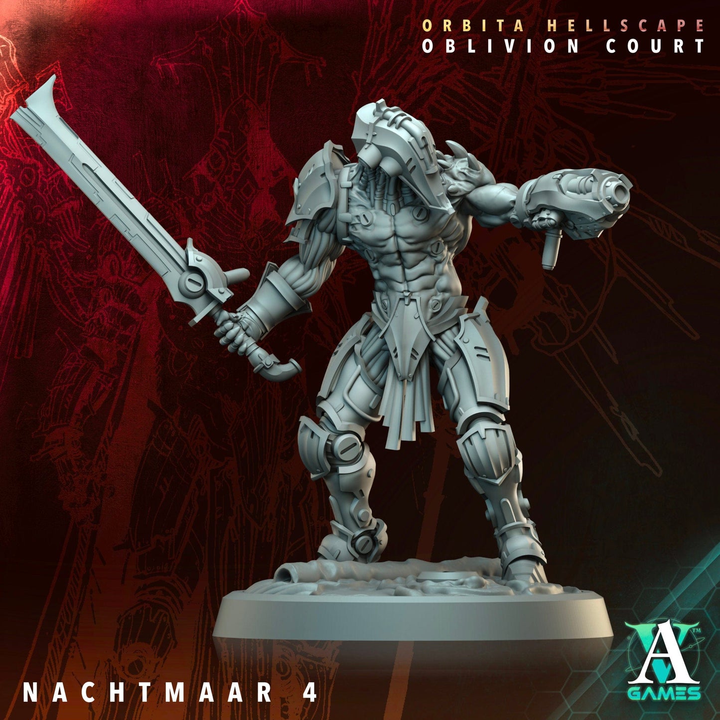 3D Printed Archvillain Games Nachtmaar Orbita Hellscape Oblivion Court 28 32mm D&D - 3D Printing Boss 