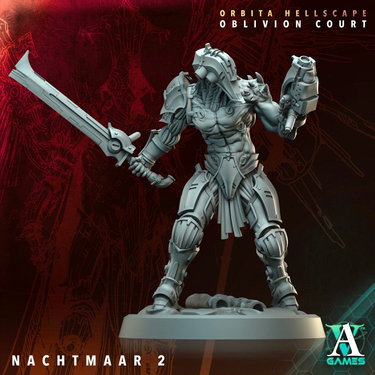 3D Printed Archvillain Games Nachtmaar Orbita Hellscape Oblivion Court 28 32mm D&D - 3D Printing Boss 