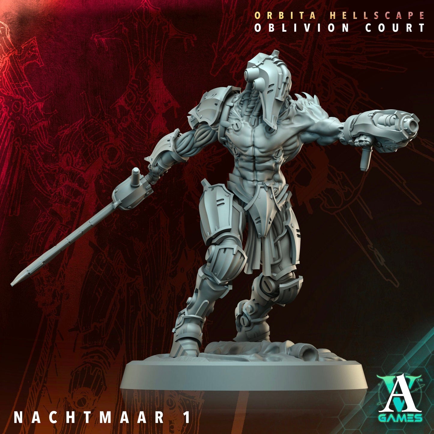 3D Printed Archvillain Games Nachtmaar Orbita Hellscape Oblivion Court 28 32mm D&D - 3D Printing Boss 