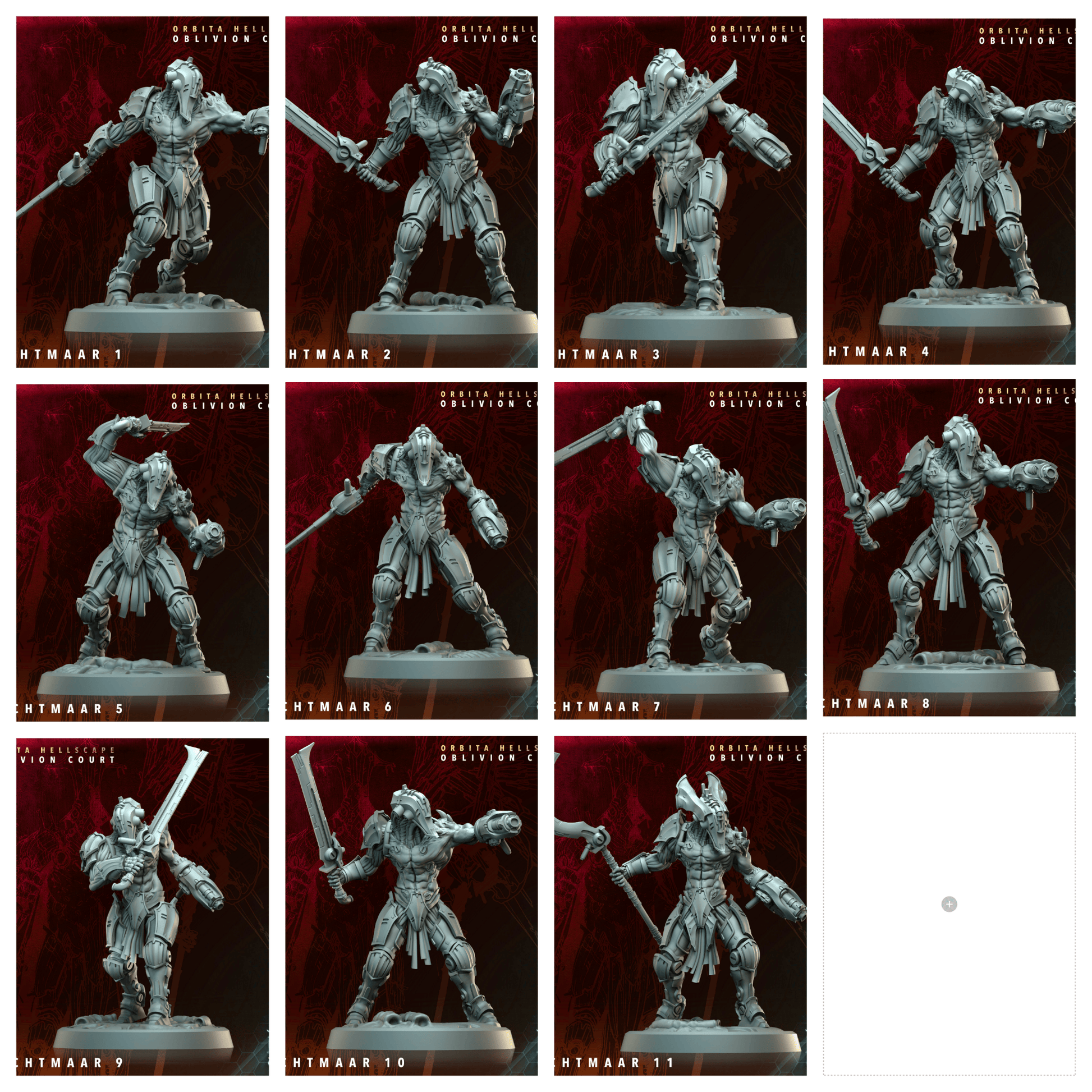 3D Printed Archvillain Games Nachtmaar Orbita Hellscape Oblivion Court 28 32mm D&D - 3D Printing Boss 