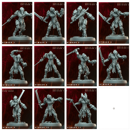 3D Printed Archvillain Games Nachtmaar Orbita Hellscape Oblivion Court 28 32mm D&D - 3D Printing Boss 