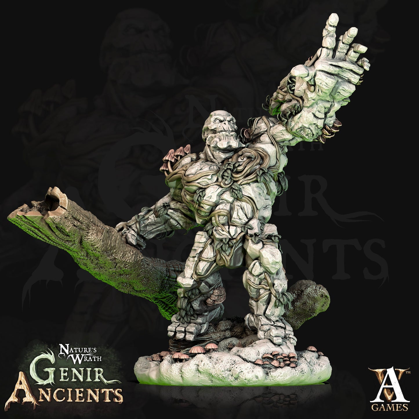 3D Printed Archvillain Games Nature's Wrath Genir Ancients - Forest Elementals 28mm 32mm D&D - 3D Printing Boss 