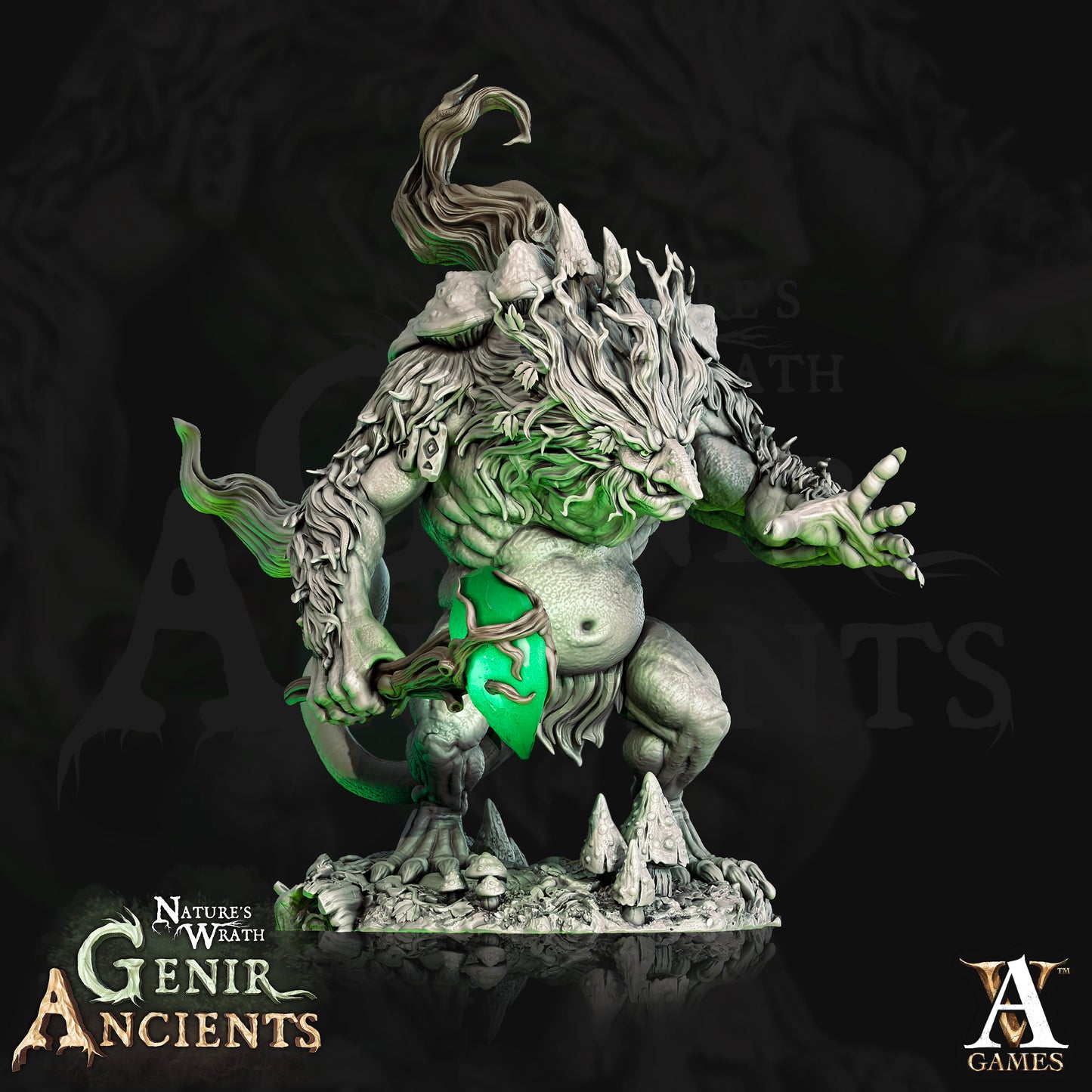 3D Printed Archvillain Games Nature's Wrath Genir Ancients - Genirheart Trolls 28mm 32mm D&D - 3D Printing Boss 