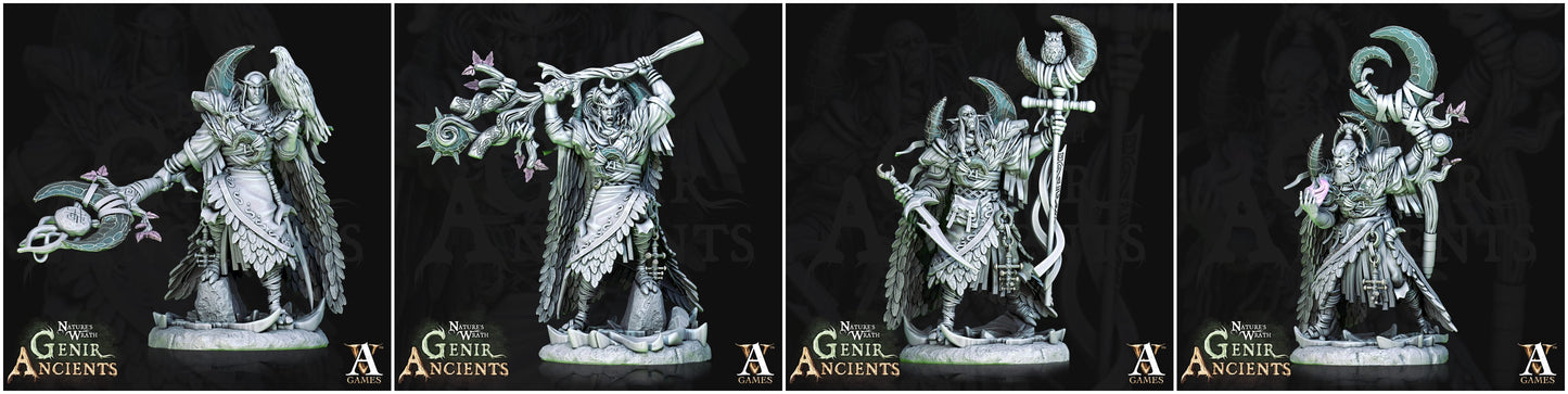 3D Printed Archvillain Games Nature's Wrath Genir Ancients - Grovebred Druids 28mm 32mm D&D - 3D Printing Boss 