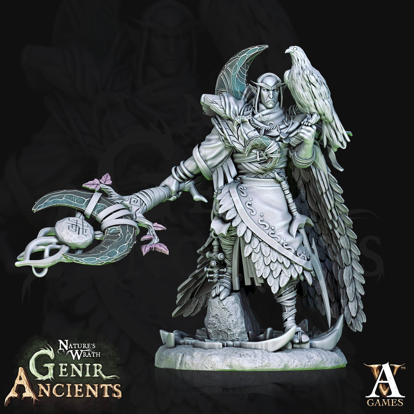 3D Printed Archvillain Games Nature's Wrath Genir Ancients - Grovebred Druids 28mm 32mm D&D - 3D Printing Boss 
