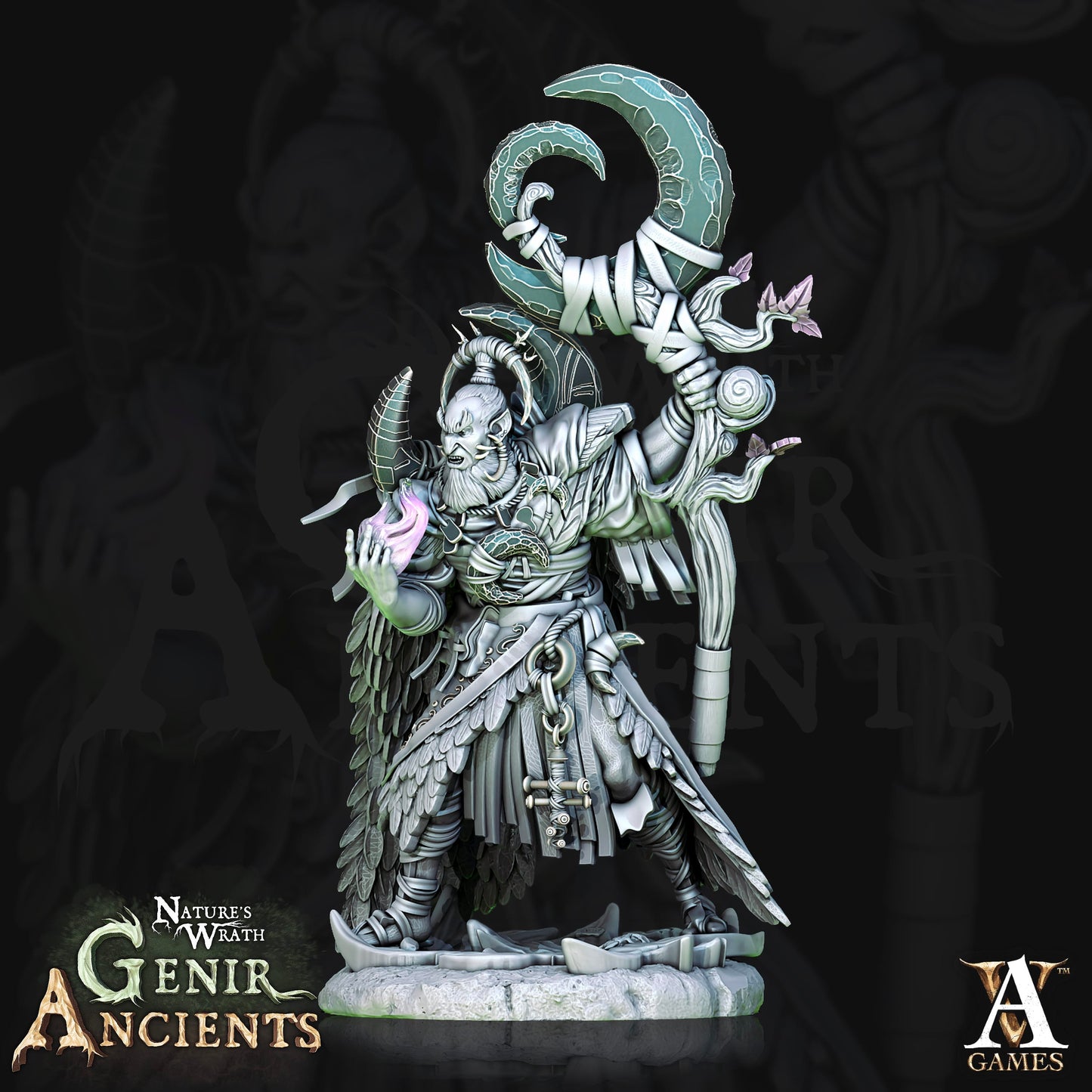 3D Printed Archvillain Games Nature's Wrath Genir Ancients - Grovebred Druids 28mm 32mm D&D - 3D Printing Boss 