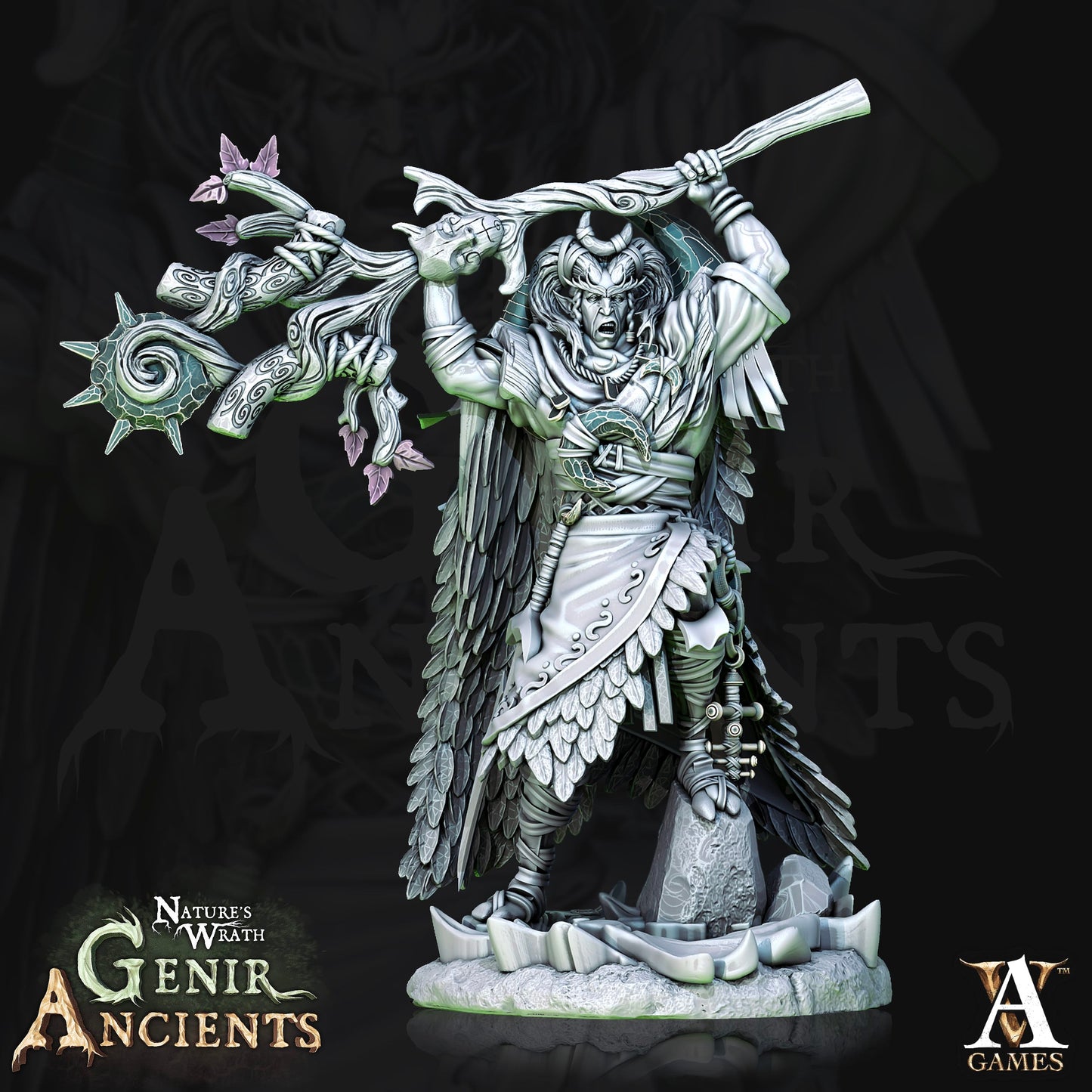 3D Printed Archvillain Games Nature's Wrath Genir Ancients - Grovebred Druids 28mm 32mm D&D - 3D Printing Boss 