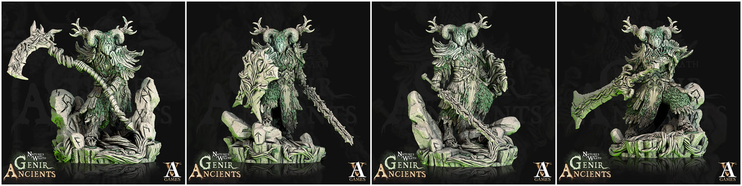 3D Printed Archvillain Games Nature's Wrath Genir Ancients - Verdant Ancient 28mm 32mm D&D - 3D Printing Boss 