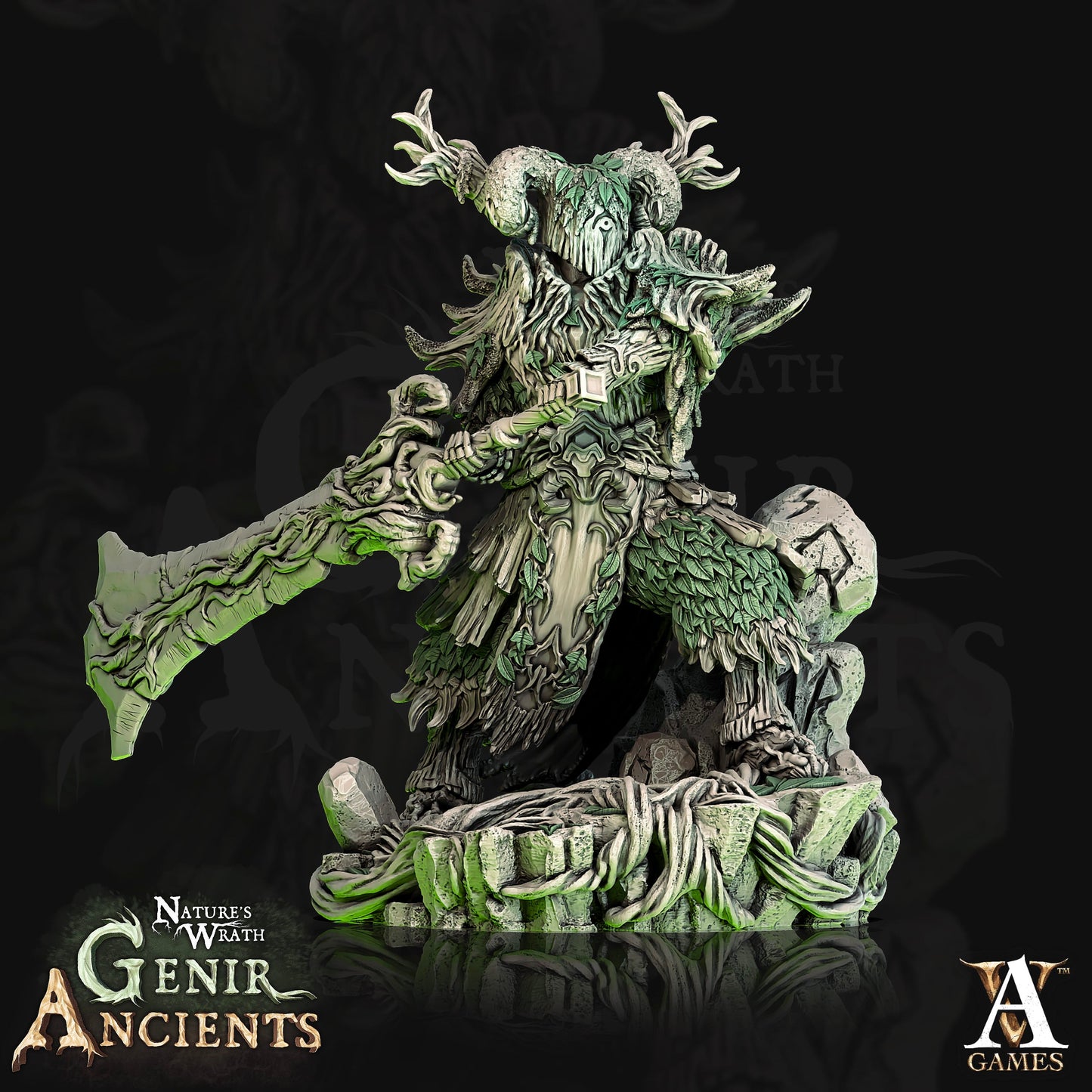 3D Printed Archvillain Games Nature's Wrath Genir Ancients - Verdant Ancient 28mm 32mm D&D - 3D Printing Boss 