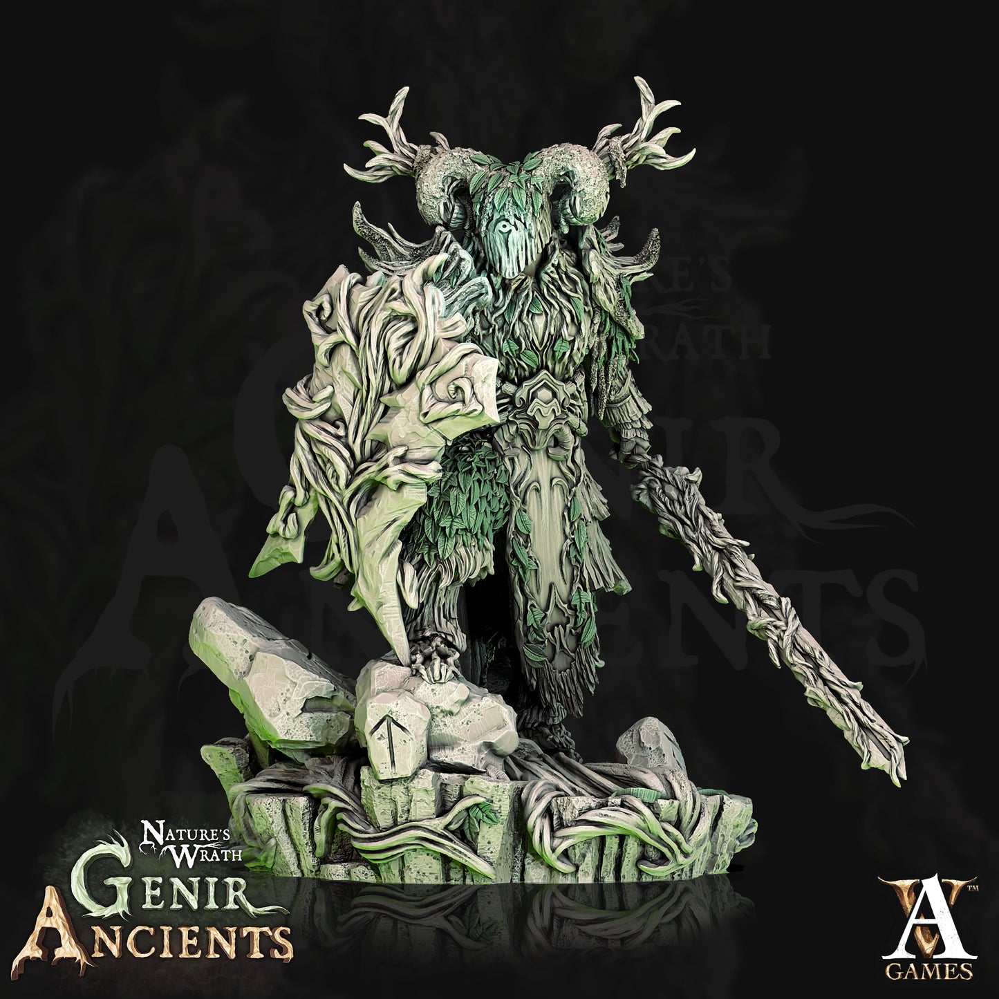 3D Printed Archvillain Games Nature's Wrath Genir Ancients - Verdant Ancient 28mm 32mm D&D - 3D Printing Boss 