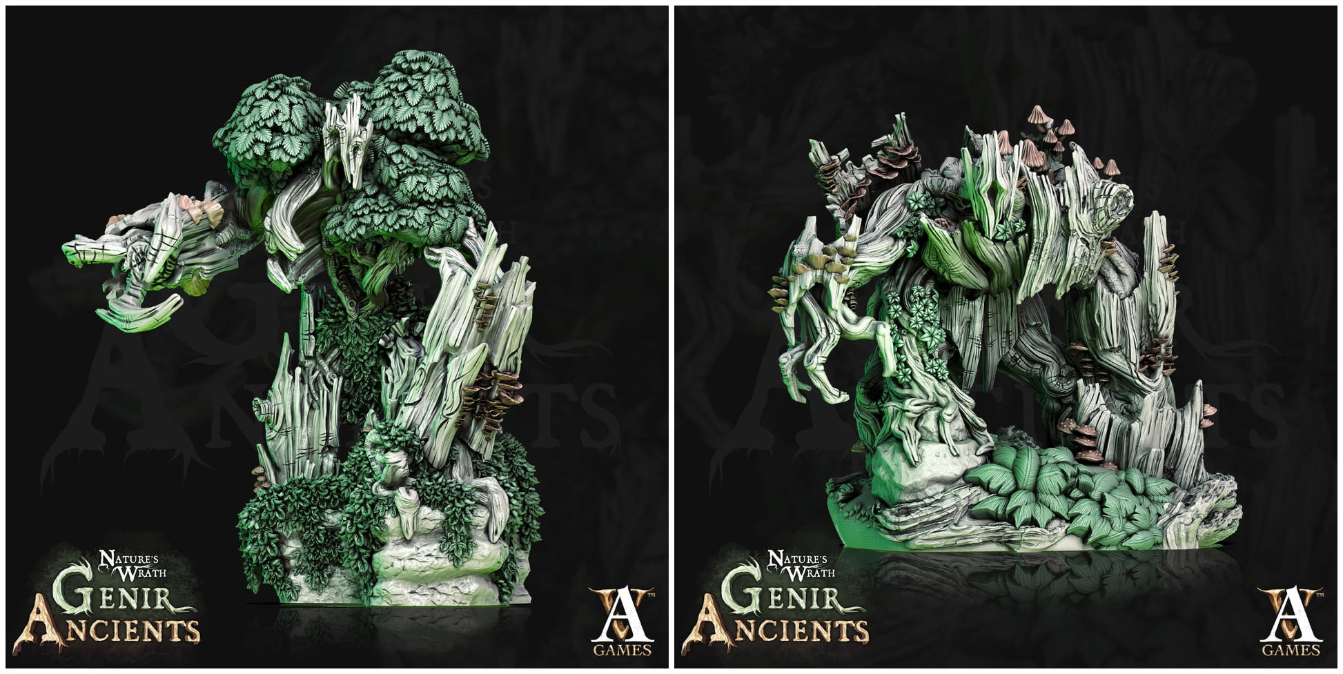 3D Printed Archvillain Games Nature's Wrath Genir Ancients - Young Treants 28mm 32mm D&D - 3D Printing Boss 