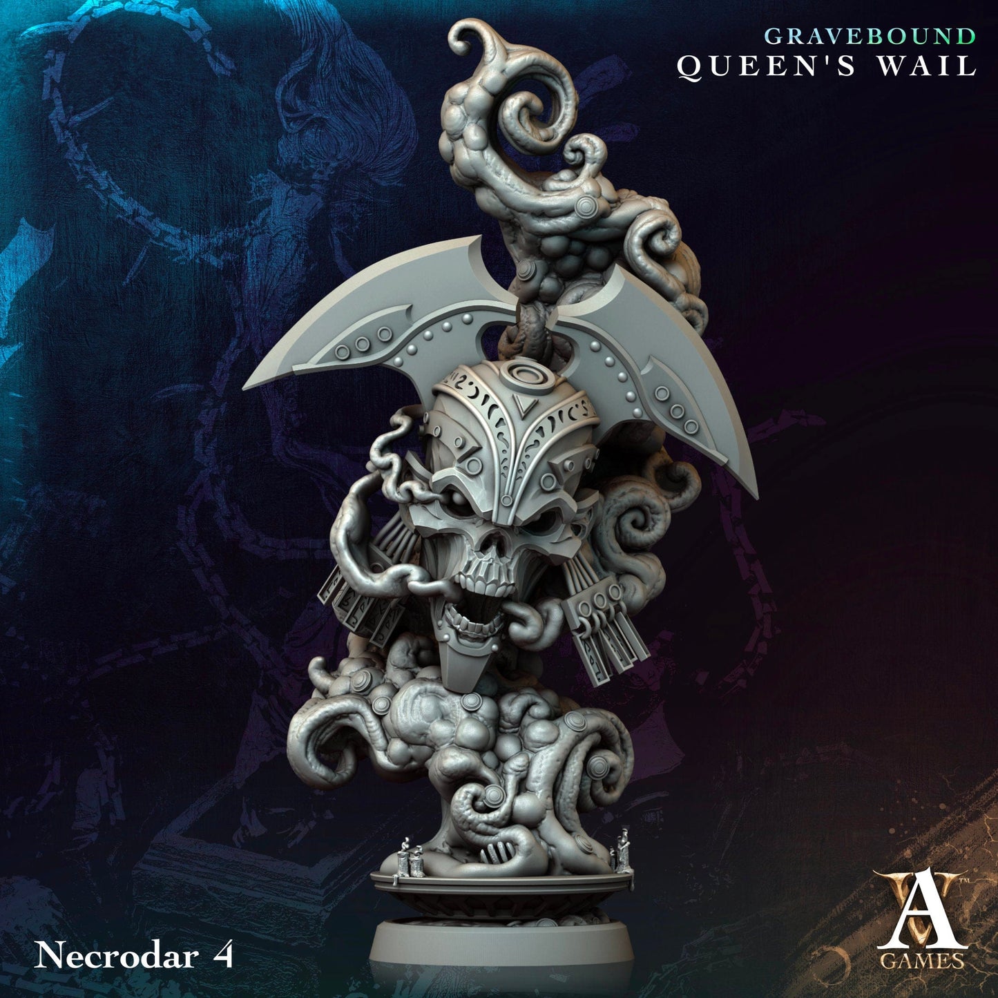 3D Printed Archvillain Games Necrodar Gravebound Queen's Wail 28 32mm D&D - 3D Printing Boss 