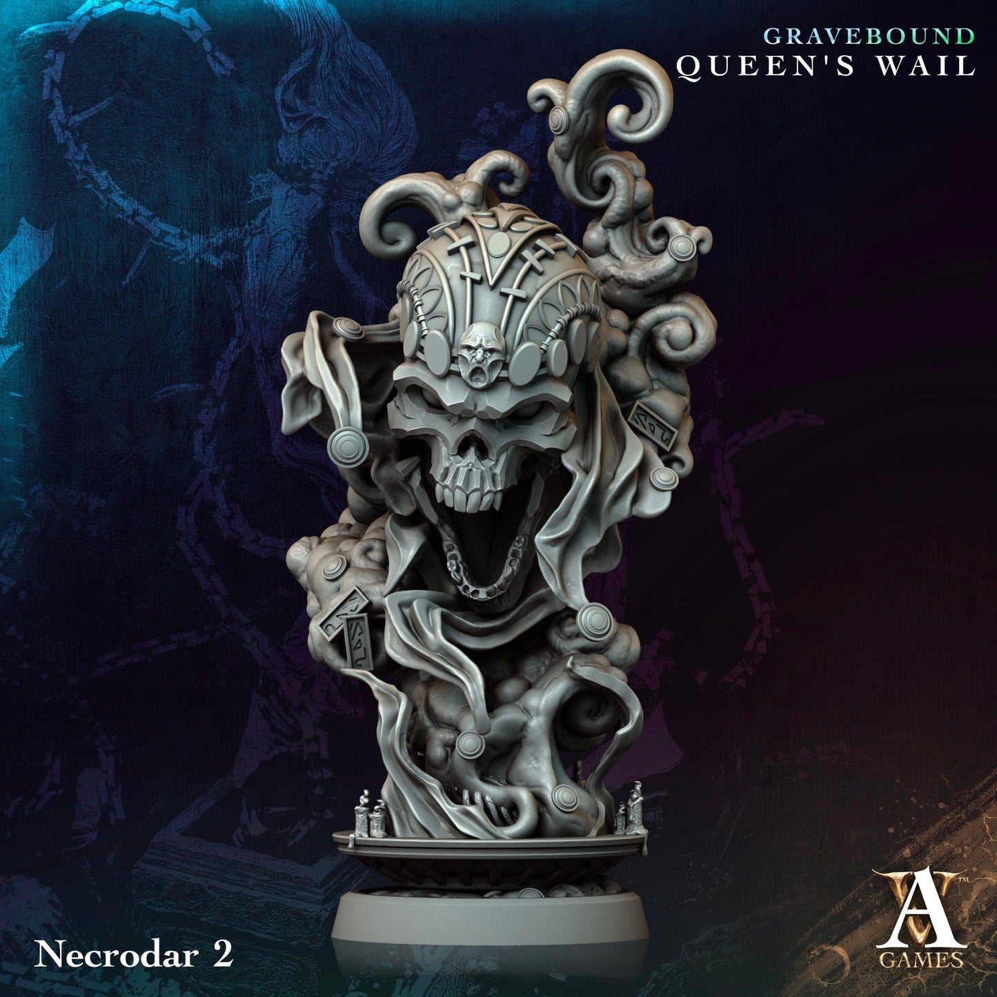 3D Printed Archvillain Games Necrodar Gravebound Queen's Wail 28 32mm D&D - 3D Printing Boss 