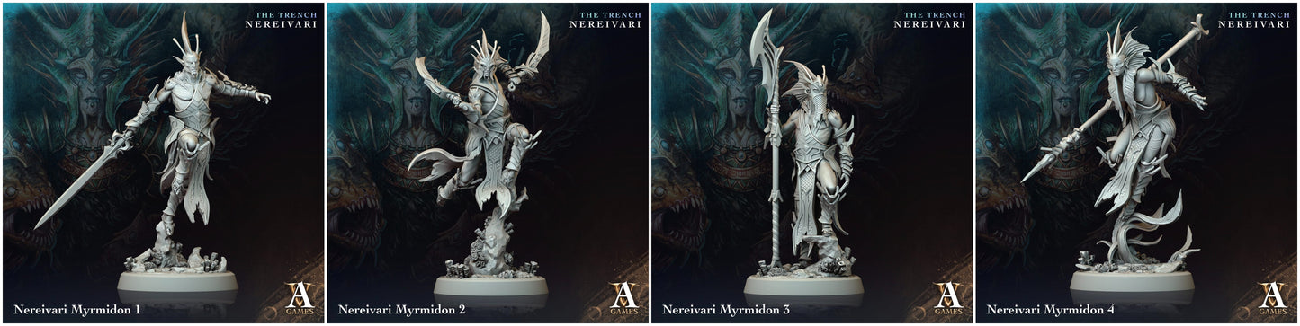 3D Printed Archvillain Games Nereivari Myrmidon The Trench Nereivari Archvillain Society Vol XXXV 28 32mm D&D - 3D Printing Boss 