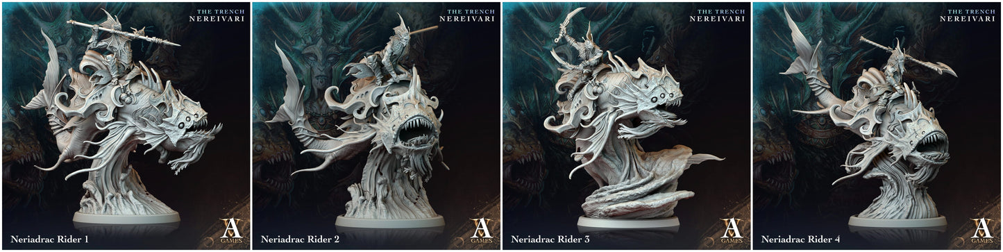 3D Printed Archvillain Games Neriadrac Rider The Trench Nereivari Archvillain Society Vol XXXV 28 32mm D&D - 3D Printing Boss 