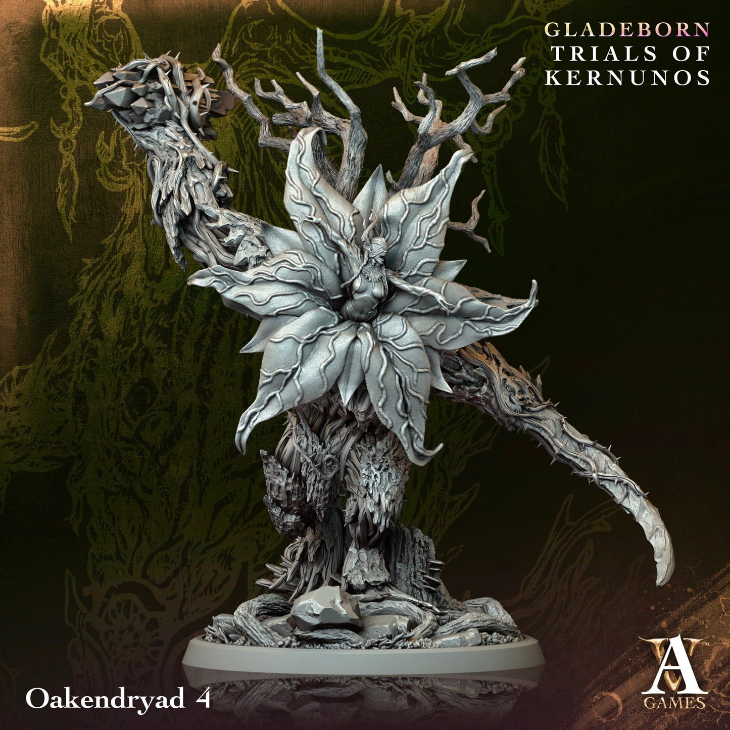 3D Printed Archvillain Games Oakendryad Gladeborn - Trials of Kernunos 28 32mm D&D - 3D Printing Boss 