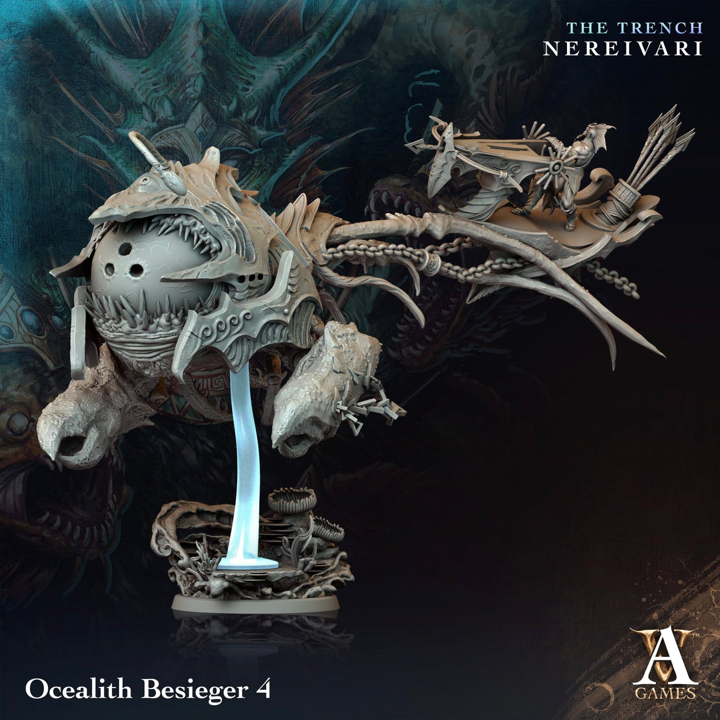 3D Printed Archvillain Games Ocealith Besieger The Trench Nereivari Archvillain Society Vol XXXV 28 32mm D&D - 3D Printing Boss 
