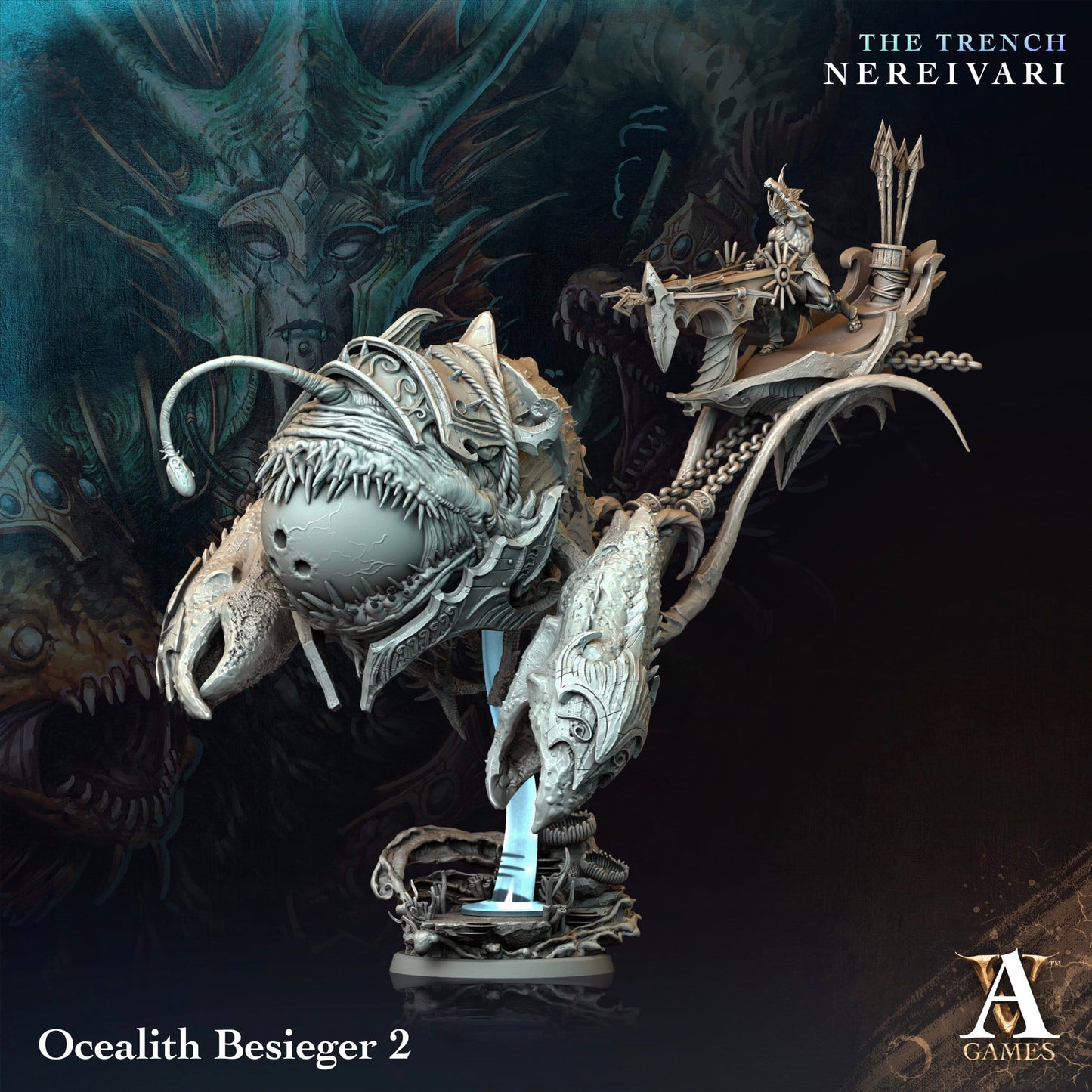 3D Printed Archvillain Games Ocealith Besieger The Trench Nereivari Archvillain Society Vol XXXV 28 32mm D&D - 3D Printing Boss 