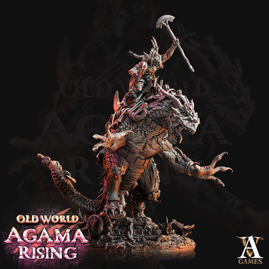 3D Printed Archvillain Games Old World Agama Rising - Mankutter Fleshripper Rider 28mm 32mm D&D - 3D Printing Boss 