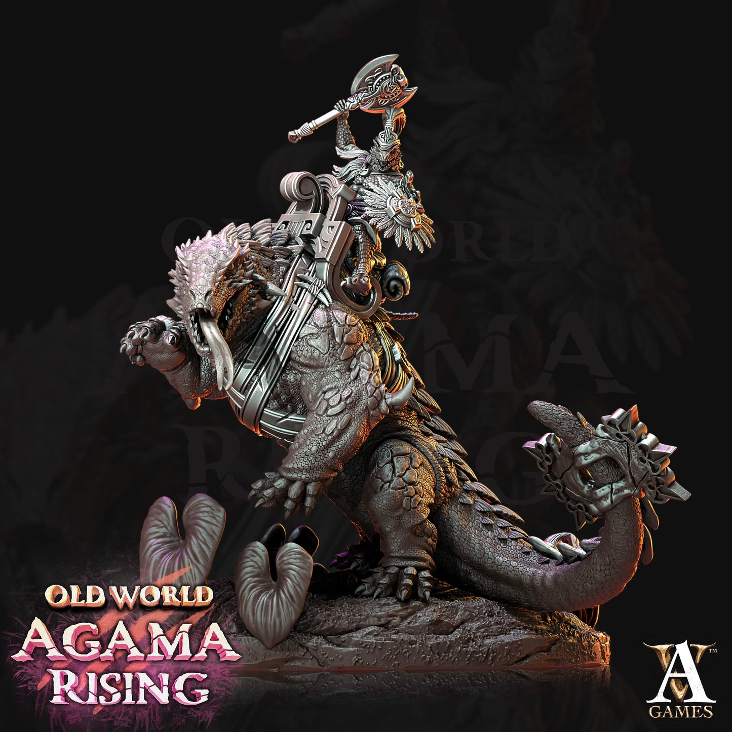 3D Printed Archvillain Games Old World Agama Rising - Mato Riders 28mm 32mm D&D - 3D Printing Boss 