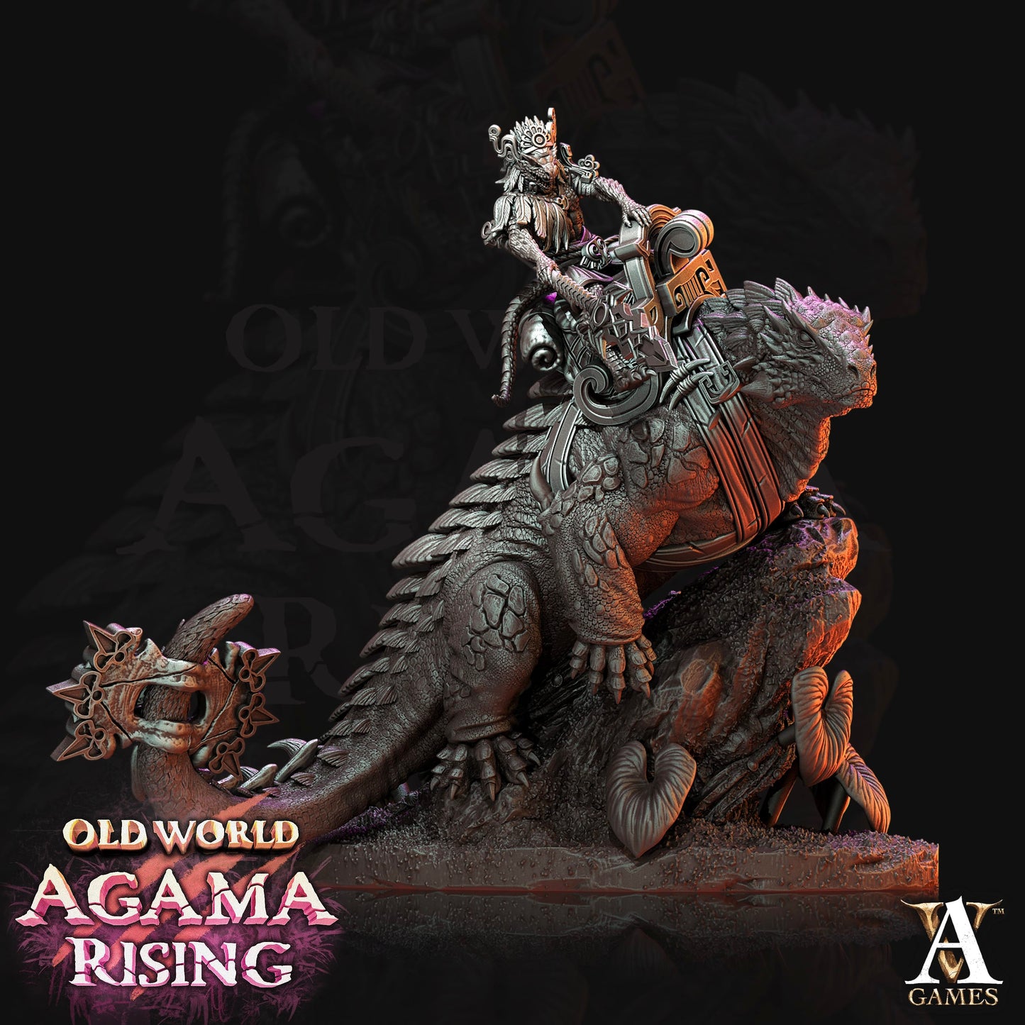3D Printed Archvillain Games Old World Agama Rising - Mato Riders 28mm 32mm D&D - 3D Printing Boss 