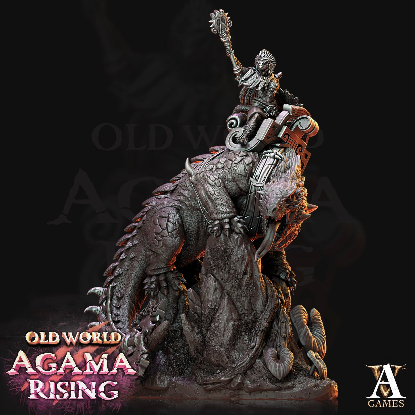 3D Printed Archvillain Games Old World Agama Rising - Mato Riders 28mm 32mm D&D - 3D Printing Boss 