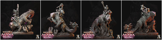 3D Printed Archvillain Games Old World Agama Rising - Mato Riders 28mm 32mm D&D - 3D Printing Boss 